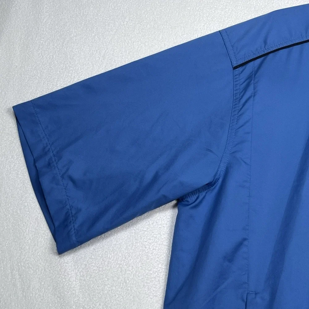 Nike Golf 1/4 Zip Wind Shirt Short Sleeve Mens‎ Medium Blue Zippered Pockets